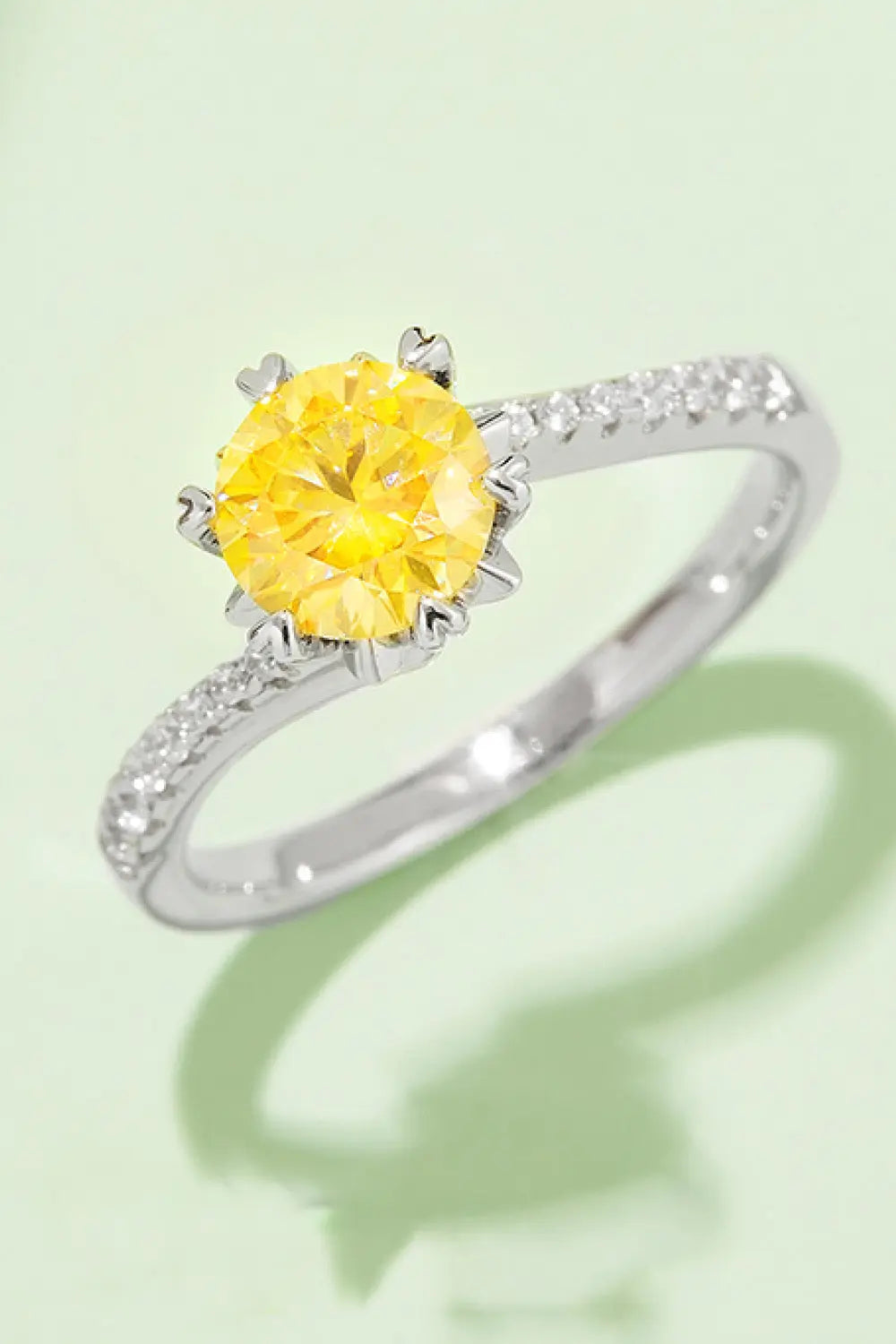 Lovcia 1 Carat Moissanite 925 Sterling Silver Ring-Rings-Mustard-4.5-Mustard