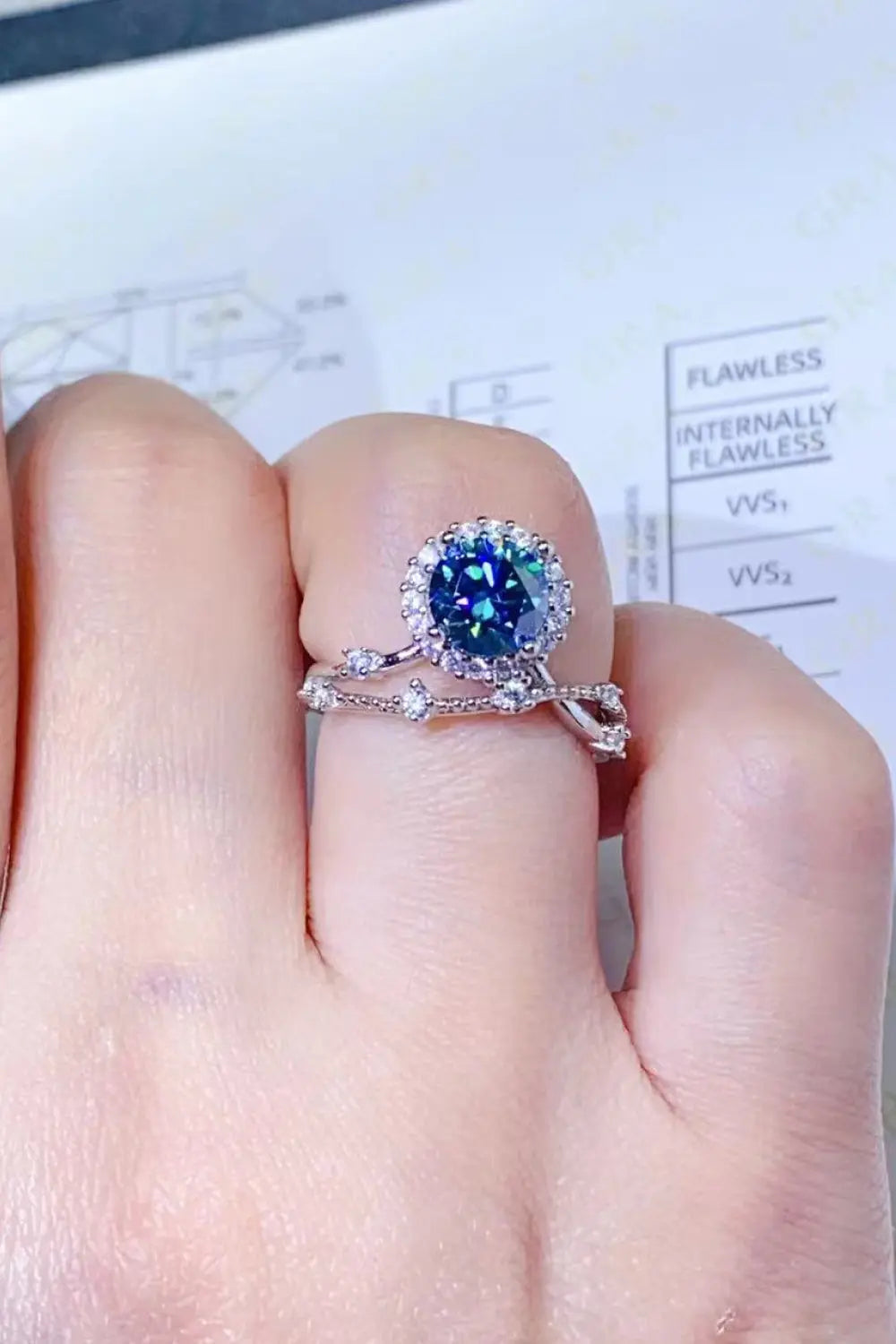 Lovcia 1 Carat Moissanite 925 Sterling Silver Ring-Rings-Purple-4.5-Purple