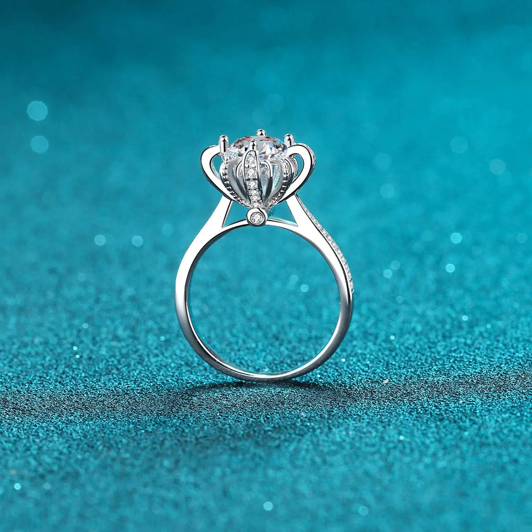 Lovcia 1 Carat Moissanite 925 Sterling Silver Ring-Rings-Silver-4-Silver