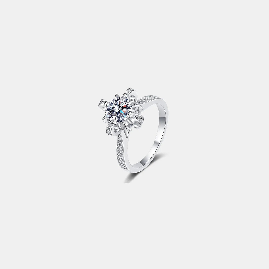 Lovcia 1 Carat Moissanite 925 Sterling Silver Ring-Rings-Silver-4-Silver