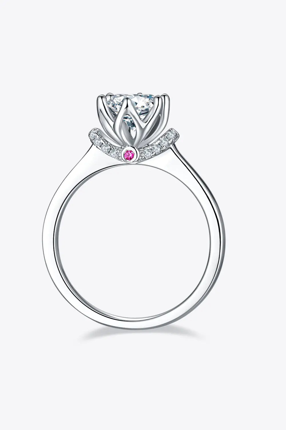 Lovcia 1 Carat Moissanite 925 Sterling Silver Ring-Rings-Silver-4.5-Silver
