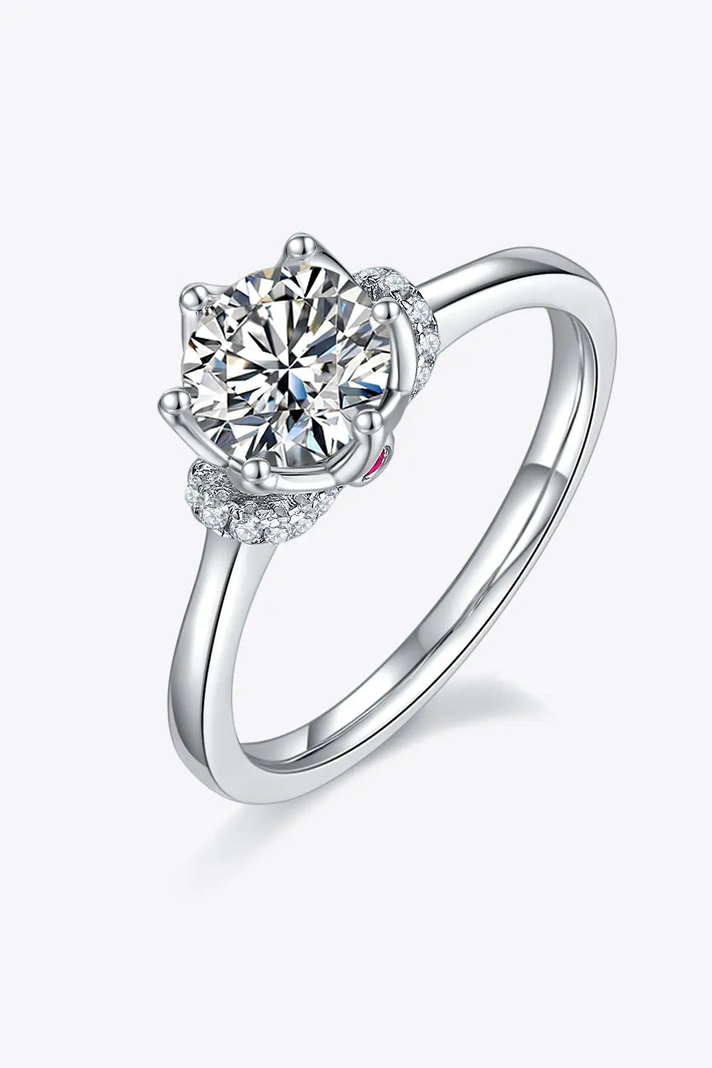 Lovcia 1 Carat Moissanite 925 Sterling Silver Ring-Rings-Silver-4.5-Silver