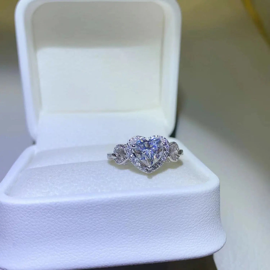 Lovcia 1 Carat Moissanite 925 Sterling Silver Ring-Rings-Silver-4.5-Silver