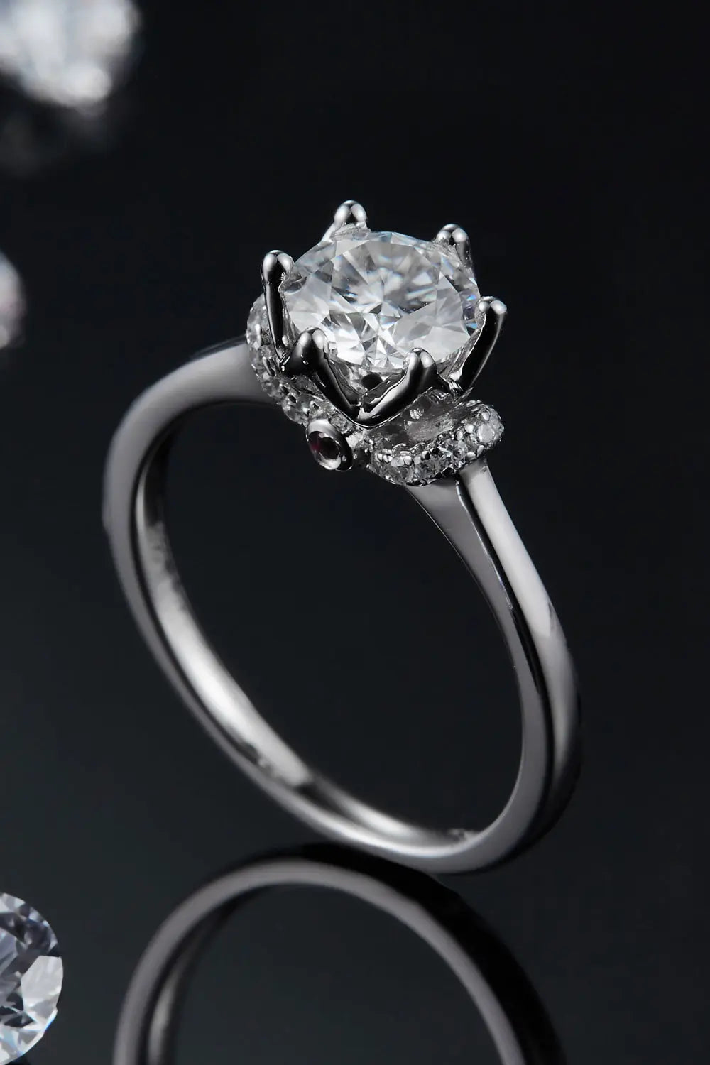 Lovcia 1 Carat Moissanite 925 Sterling Silver Ring-Rings-Silver-4.5-Silver