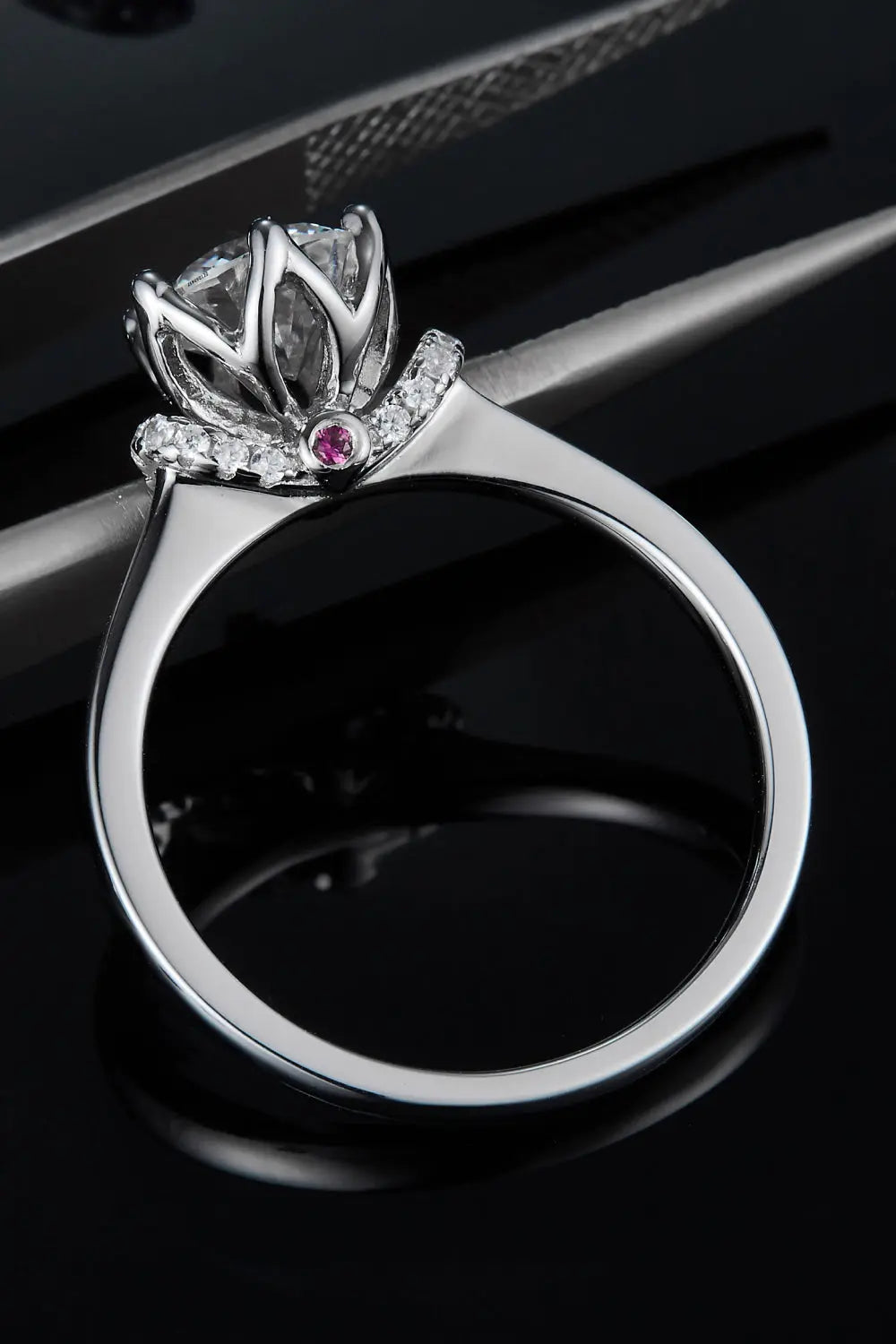 Lovcia 1 Carat Moissanite 925 Sterling Silver Ring-Rings-Silver-4.5-Silver