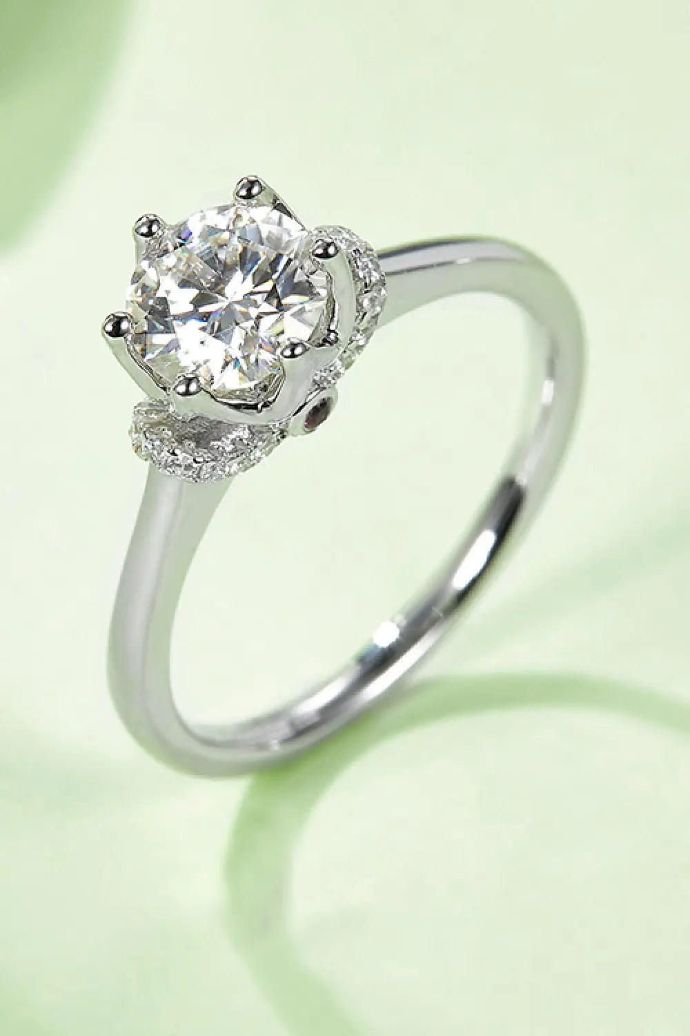 Lovcia 1 Carat Moissanite 925 Sterling Silver Ring-Rings-Silver-4.5-Silver