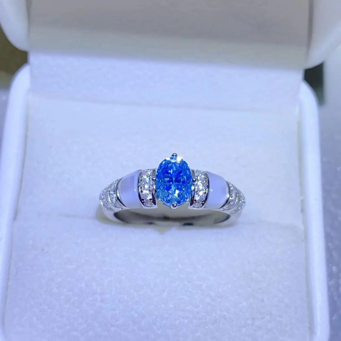 Lovcia 1 Carat Moissanite 925 Sterling Silver Ring-Rings-Silver-4.5-Silver