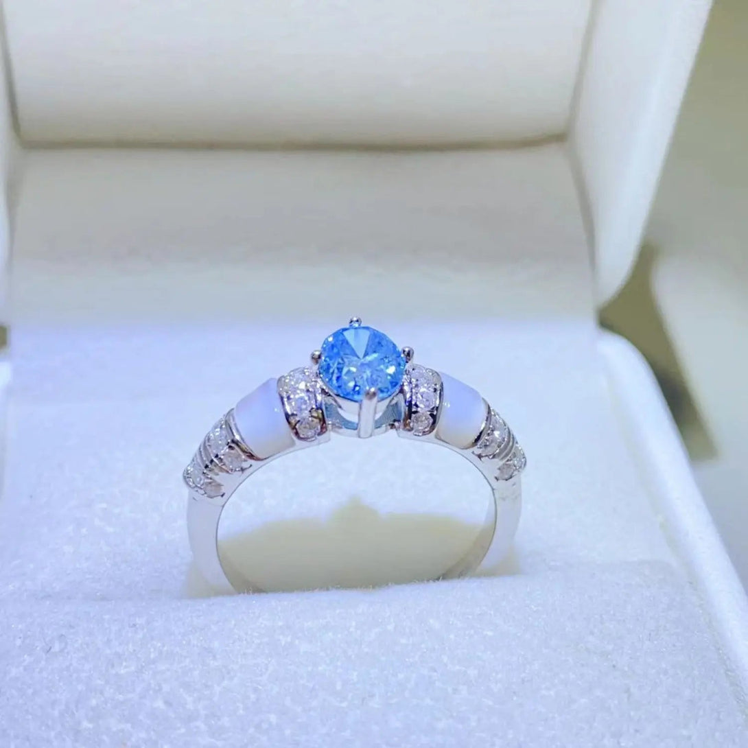 Lovcia 1 Carat Moissanite 925 Sterling Silver Ring-Rings-Silver-4.5-Silver