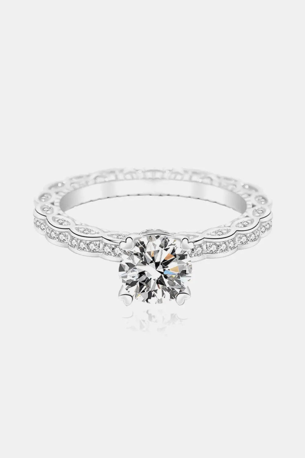 Lovcia 1 Carat Moissanite 925 Sterling Silver Ring-Rings-Silver-6-Silver