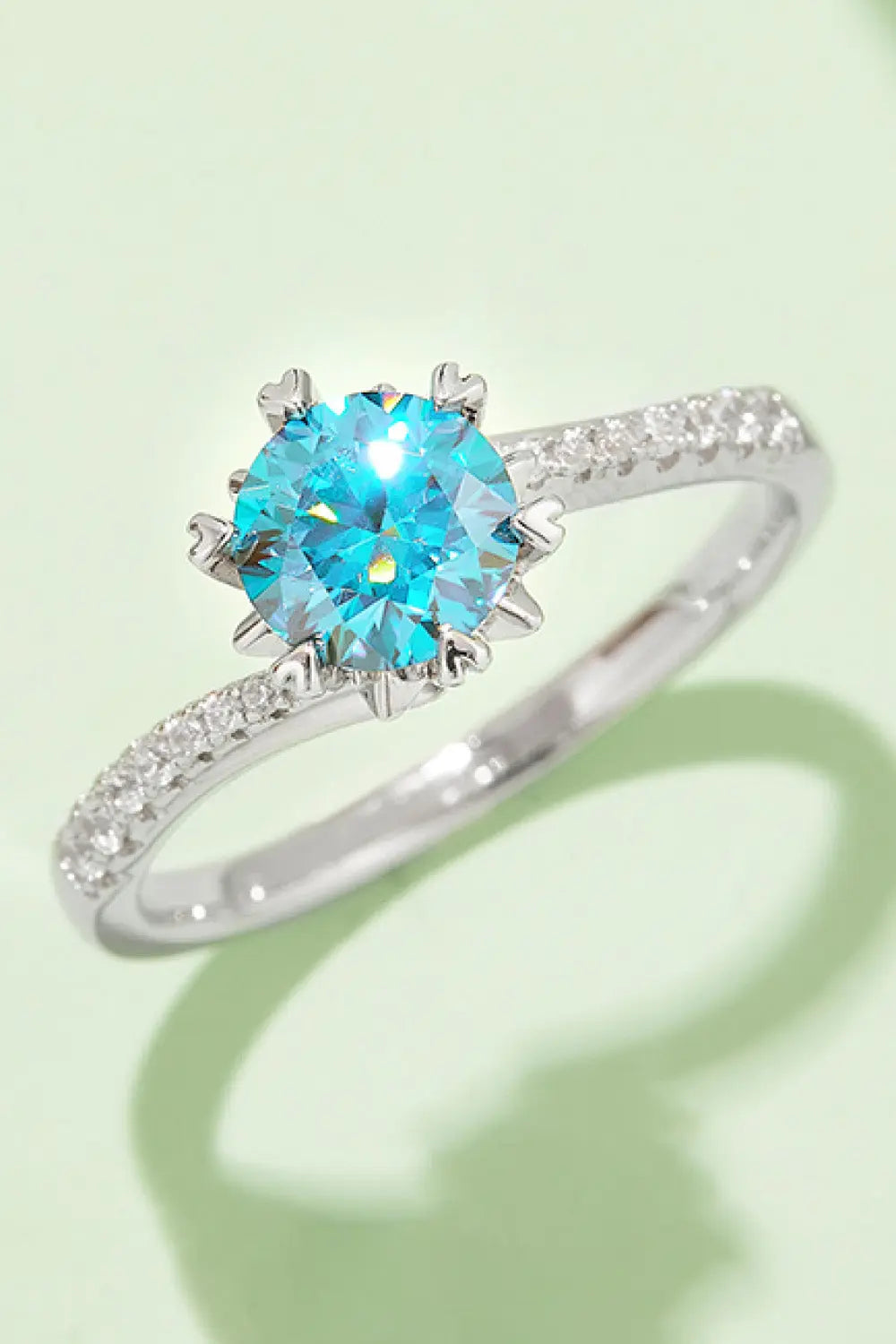 Lovcia 1 Carat Moissanite 925 Sterling Silver Ring-Rings-Sky Blue-4.5-Sky Blue