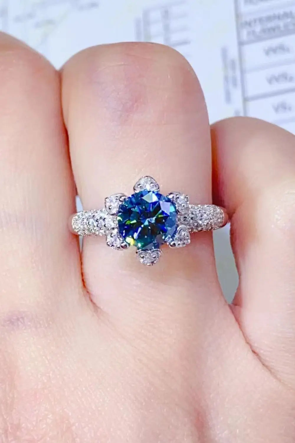 Lovcia 1 Carat Moissanite 925 Sterling Silver Ring-Rings-Sky Blue-4.5-Sky Blue