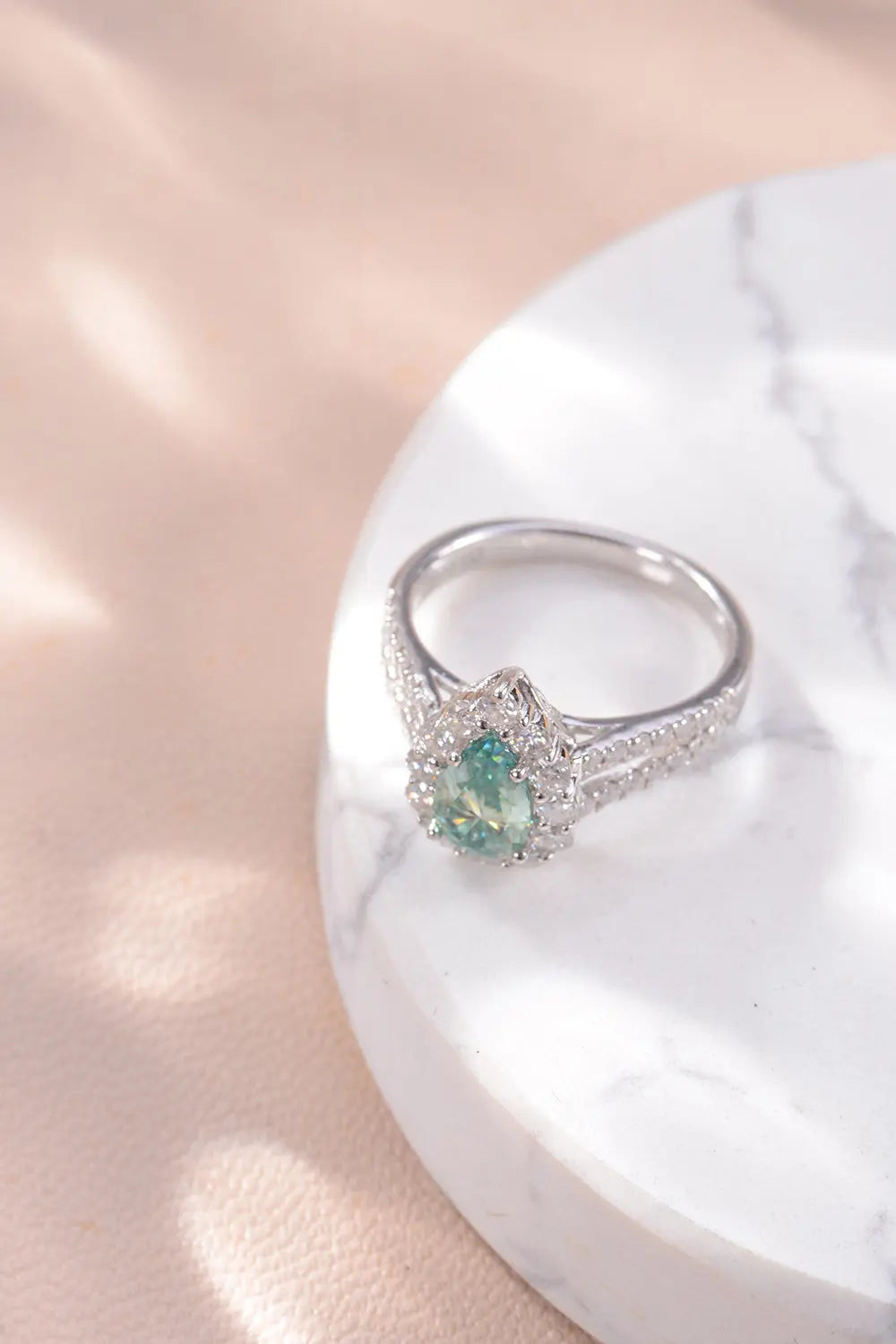 Lovcia 1 Carat Moissanite 925 Sterling Silver Ring-Rings-Teal-4.5-Teal