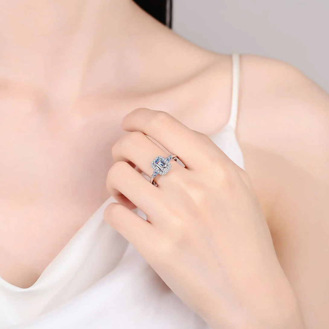Lovcia 1 Carat Moissanite 925 Sterling Silver Ring-Rings-White-4-White