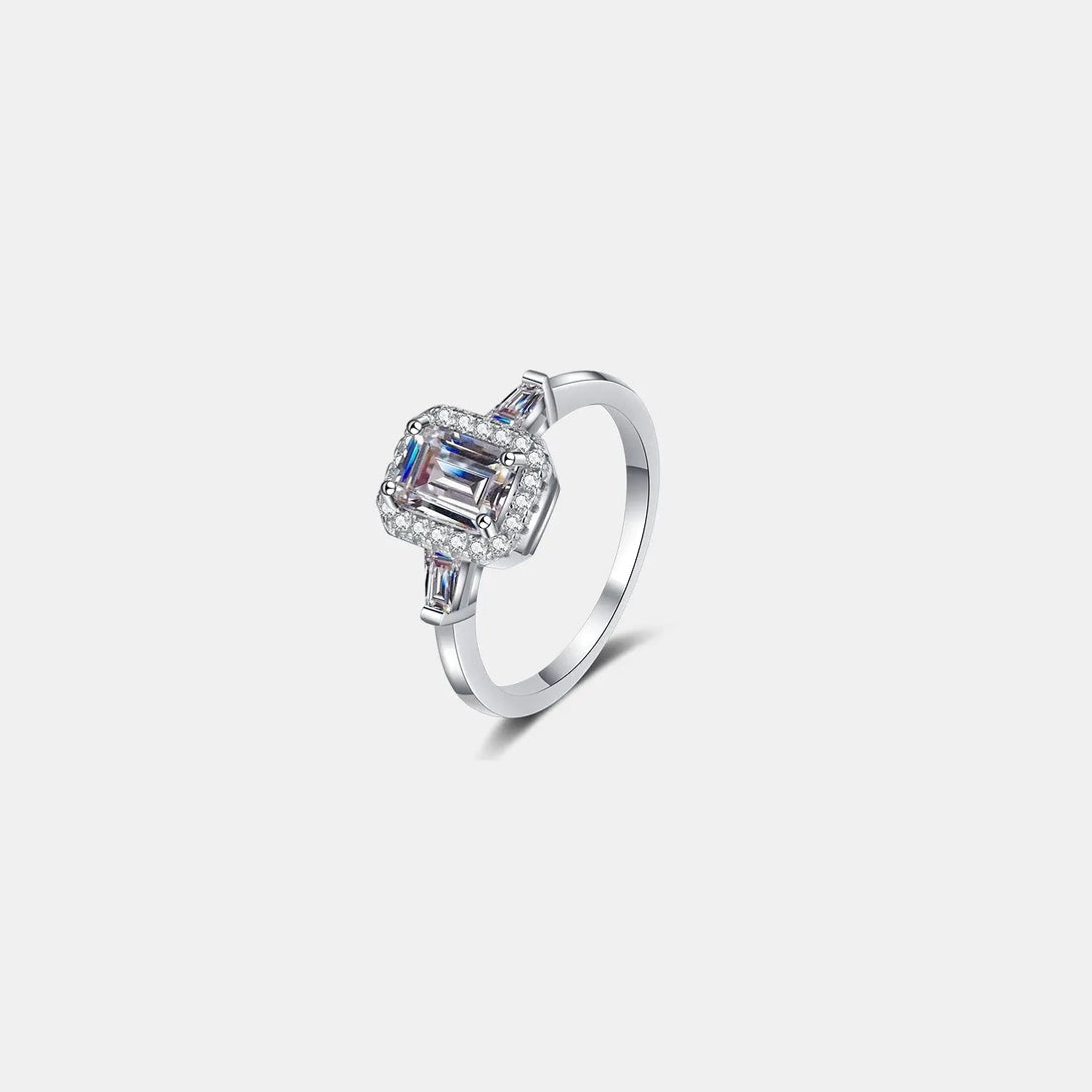 Lovcia 1 Carat Moissanite 925 Sterling Silver Ring-Rings-White-4-White