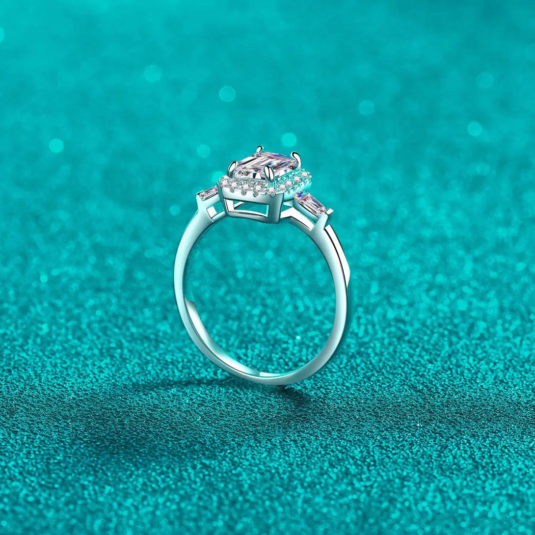 Lovcia 1 Carat Moissanite 925 Sterling Silver Ring-Rings-White-4-White