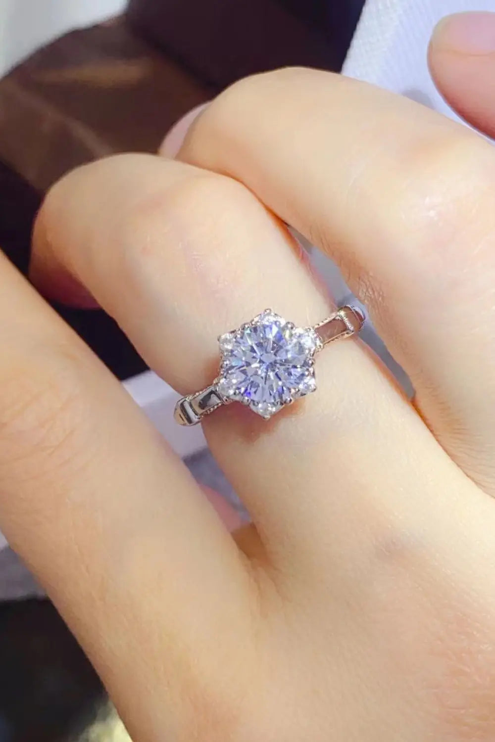 Lovcia 1 Carat Moissanite 925 Sterling Silver Ring-Rings-White-4.5-White