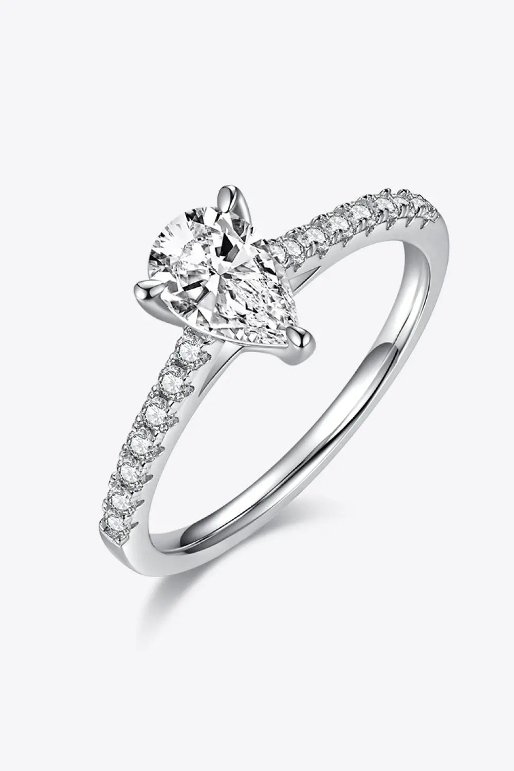 Lovcia 1 Carat Moissanite 925 Sterling Silver Side Stone Ring-Rings-Silver-4.5-Silver