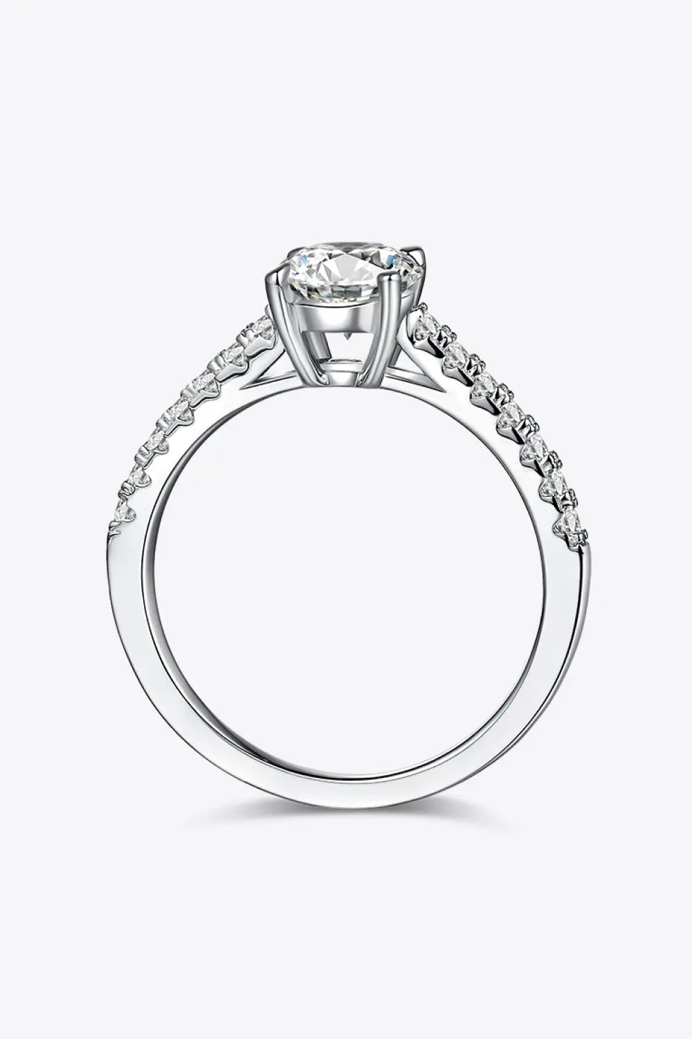 Lovcia 1 Carat Moissanite 925 Sterling Silver Side Stone Ring-Rings-Silver-4.5-Silver