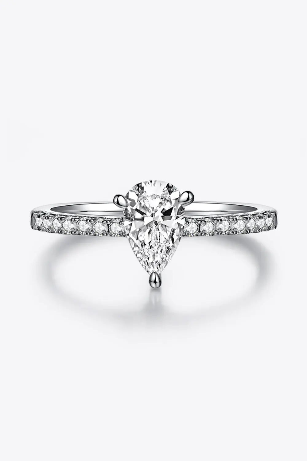 Lovcia 1 Carat Moissanite 925 Sterling Silver Side Stone Ring-Rings-Silver-4.5-Silver