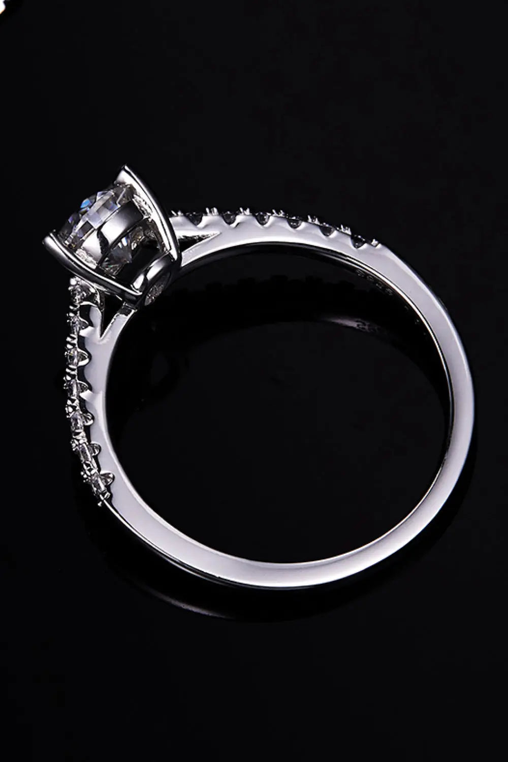 Lovcia 1 Carat Moissanite 925 Sterling Silver Side Stone Ring-Rings-Silver-4.5-Silver
