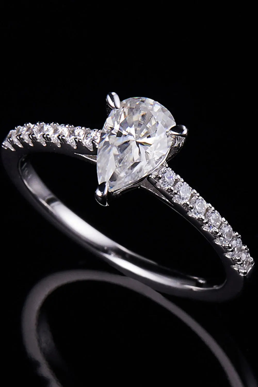 Lovcia 1 Carat Moissanite 925 Sterling Silver Side Stone Ring-Rings-Silver-4.5-Silver