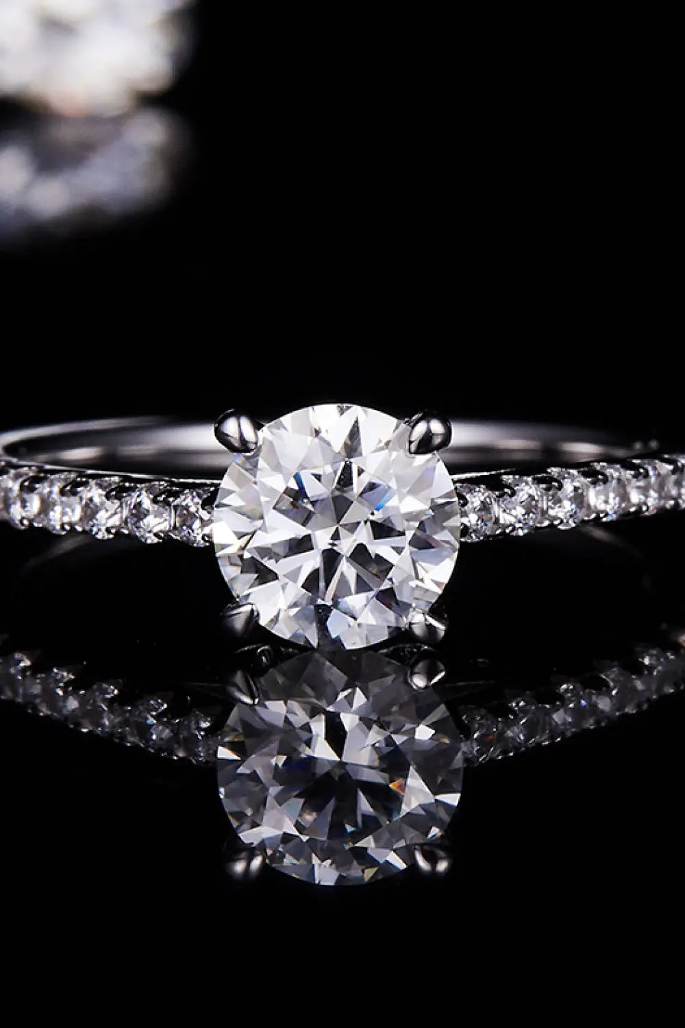 Lovcia 1 Carat Moissanite 925 Sterling Silver Side Stone Ring-Rings-Silver-4.5-Silver