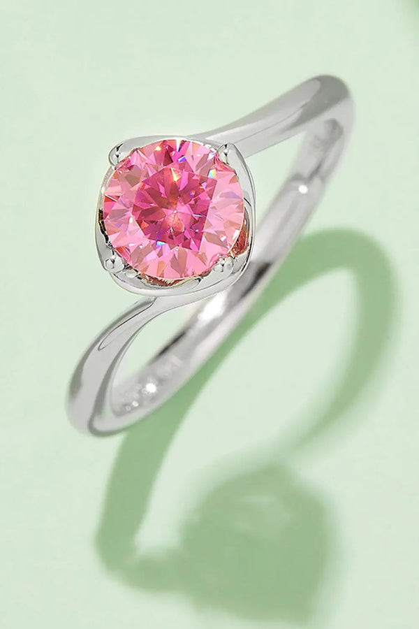 Lovcia 1 Carat Moissanite 925 Sterling Silver Solitaire Ring-Rings-Deep Rose-4.5-Deep Rose