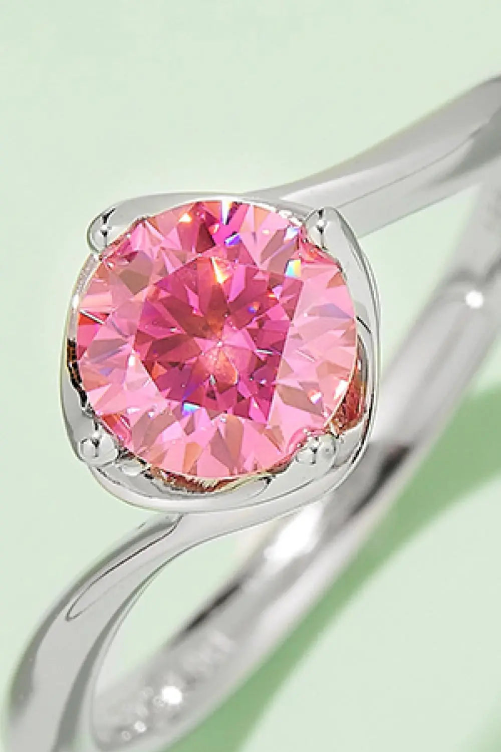 Lovcia 1 Carat Moissanite 925 Sterling Silver Solitaire Ring-Rings-Deep Rose-4.5-Deep Rose