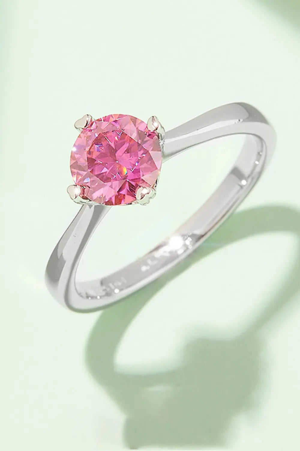 Lovcia 1 Carat Moissanite 925 Sterling Silver Solitaire Ring-Rings-Deep Rose-4.5-Deep Rose