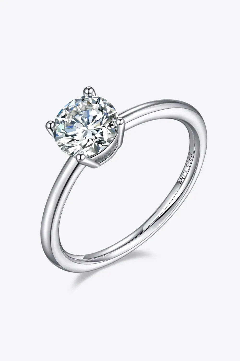 Lovcia 1 Carat Moissanite 925 Sterling Silver Solitaire Ring-Rings-Round-4.5-Round