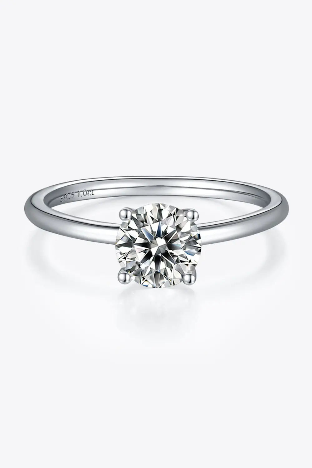 Lovcia 1 Carat Moissanite 925 Sterling Silver Solitaire Ring-Rings-Round-4.5-Round
