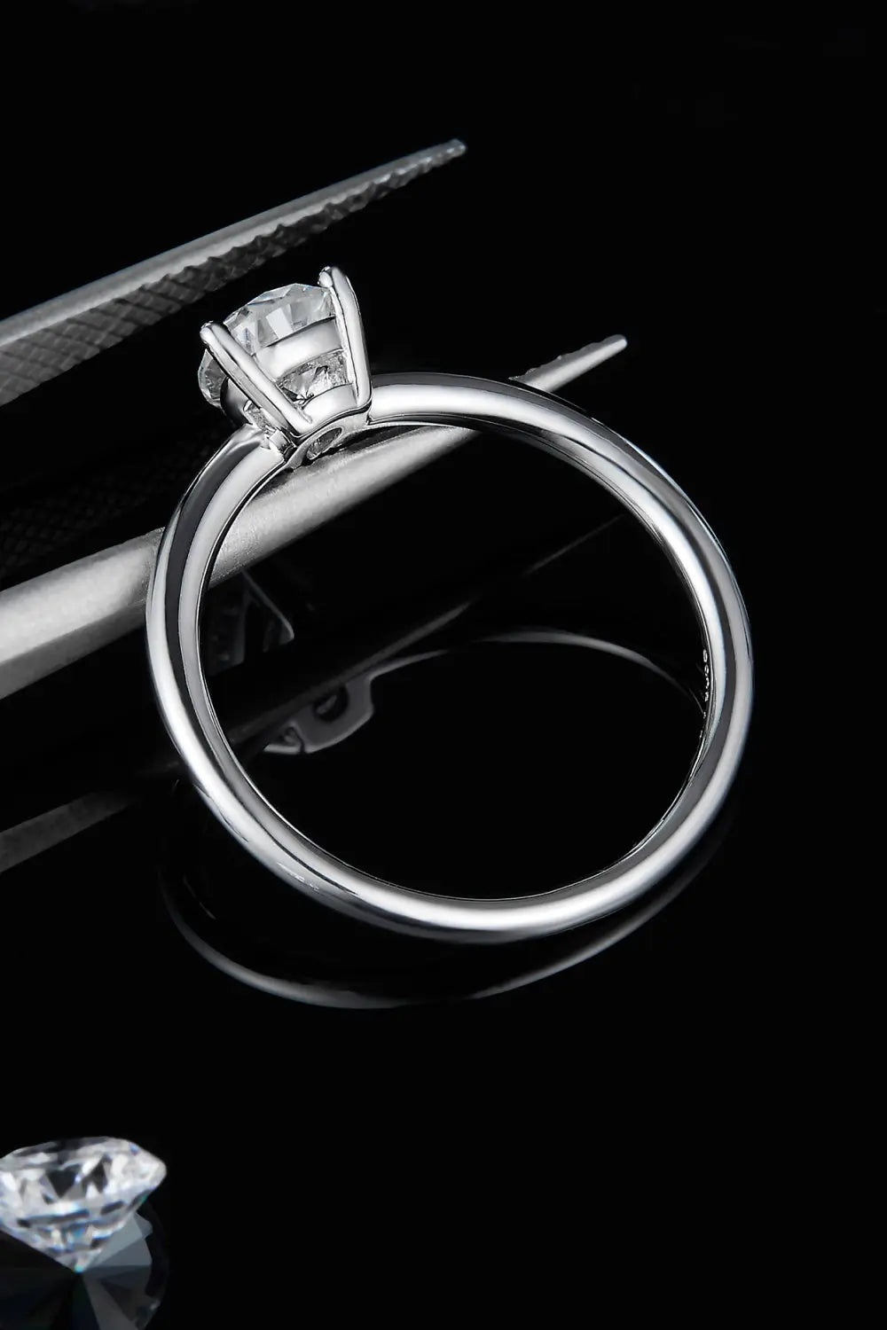 Lovcia 1 Carat Moissanite 925 Sterling Silver Solitaire Ring-Rings-Round-4.5-Round