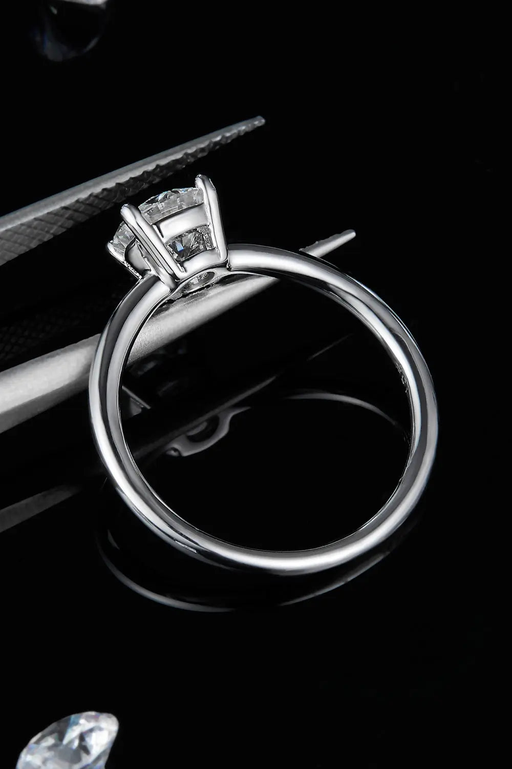 Lovcia 1 Carat Moissanite 925 Sterling Silver Solitaire Ring-Rings-Round-4.5-Round