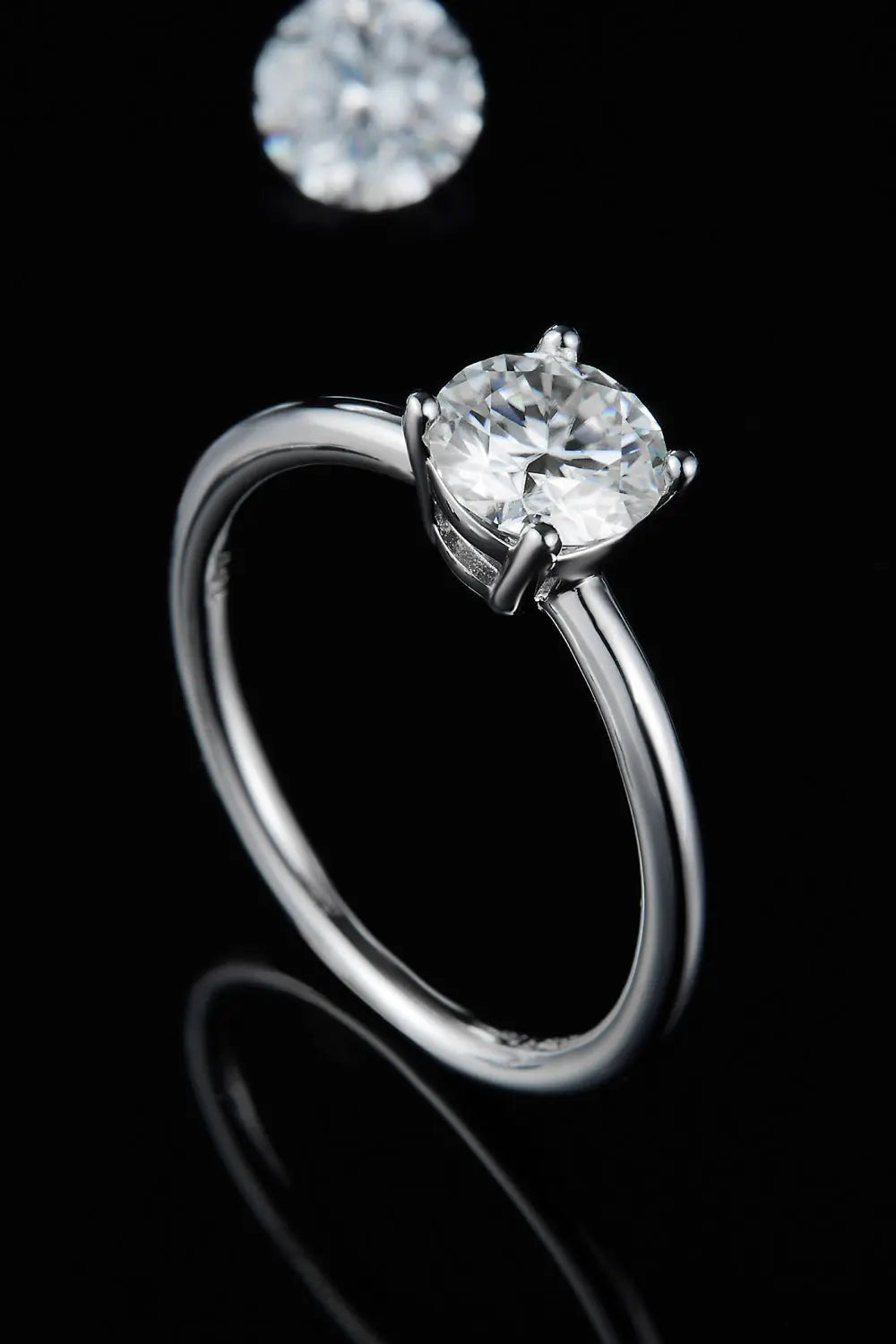 Lovcia 1 Carat Moissanite 925 Sterling Silver Solitaire Ring-Rings-Round-4.5-Round