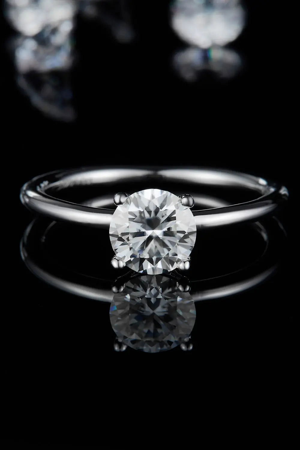 Lovcia 1 Carat Moissanite 925 Sterling Silver Solitaire Ring-Rings-Round-4.5-Round
