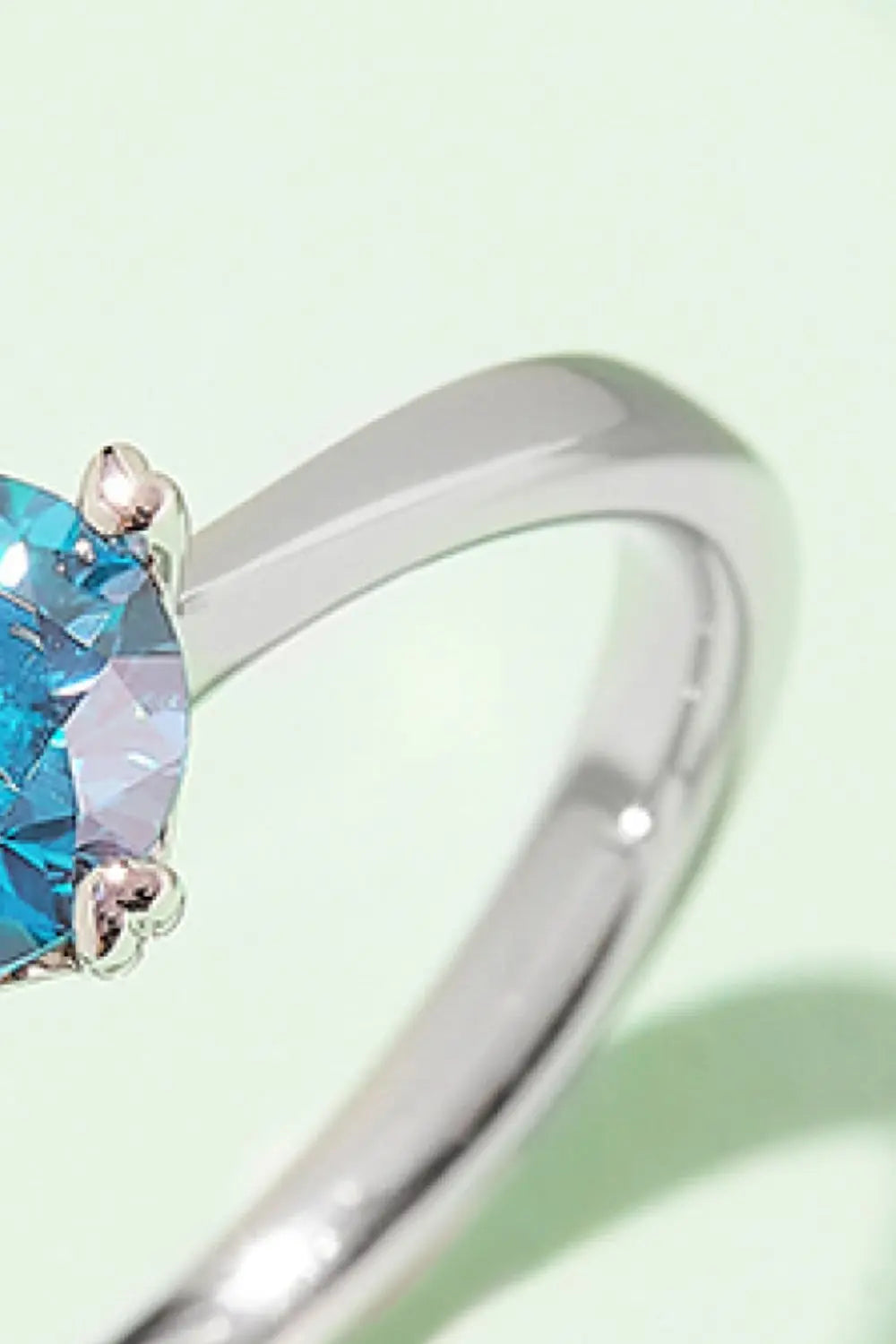 Lovcia 1 Carat Moissanite 925 Sterling Silver Solitaire Ring-Rings-Sky Blue-4.5-Sky Blue