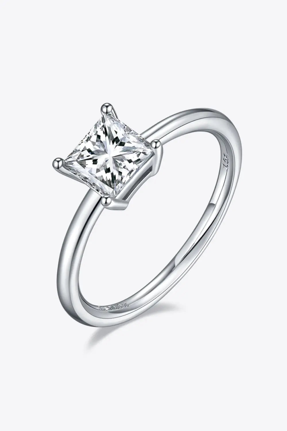 Lovcia 1 Carat Moissanite 925 Sterling Silver Solitaire Ring-Rings-Square-4.5-Square