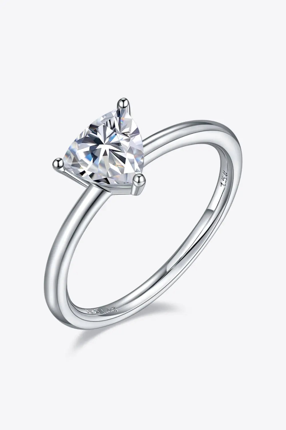 Lovcia 1 Carat Moissanite 925 Sterling Silver Solitaire Ring-Rings-Triangle-4.5-Triangle