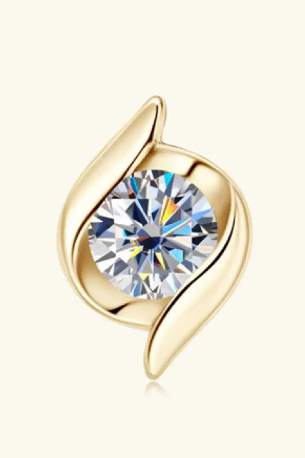 Lovcia 1 Carat Moissanite 925 Sterling Silver Stud Earrings-Earrings-Gold-One Size-Gold