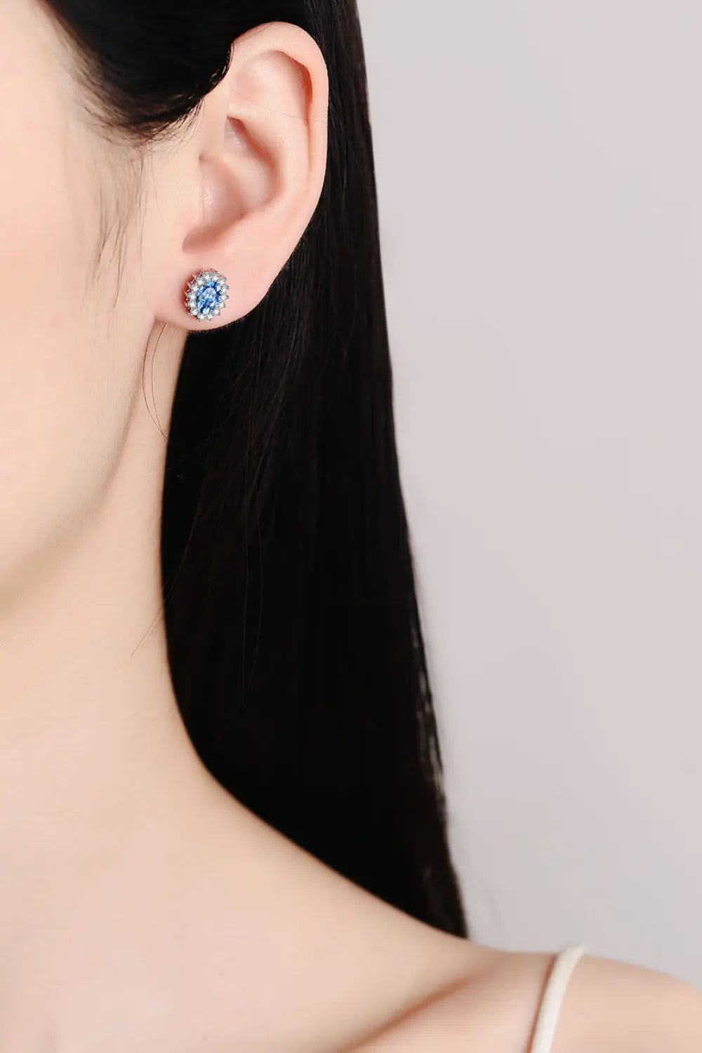 Lovcia 1 Carat Moissanite 925 Sterling Silver Stud Earrings-Earrings-Sky Blue-One Size-Sky Blue