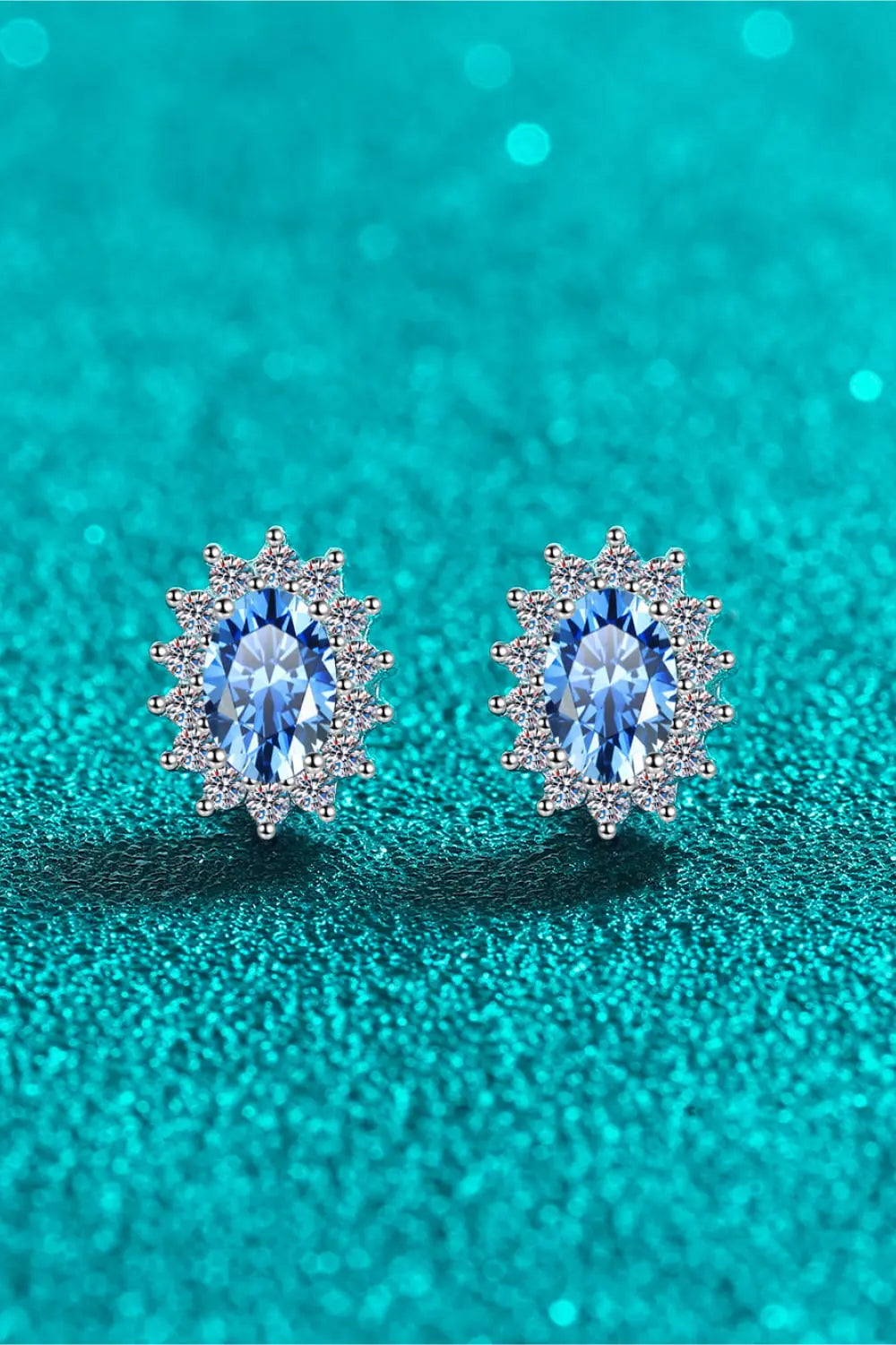 Lovcia 1 Carat Moissanite 925 Sterling Silver Stud Earrings-Earrings-Sky Blue-One Size-Sky Blue