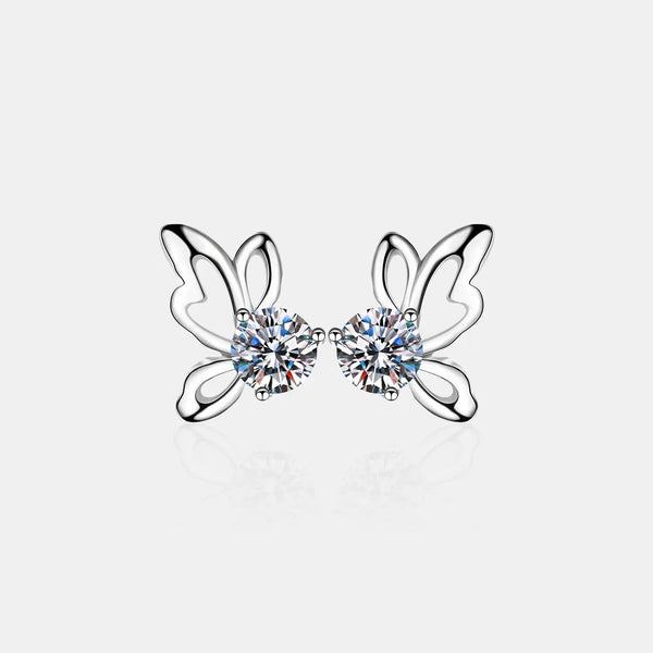 LOVCIA 1 Carat Moissanite Butterfly Shape Earrings