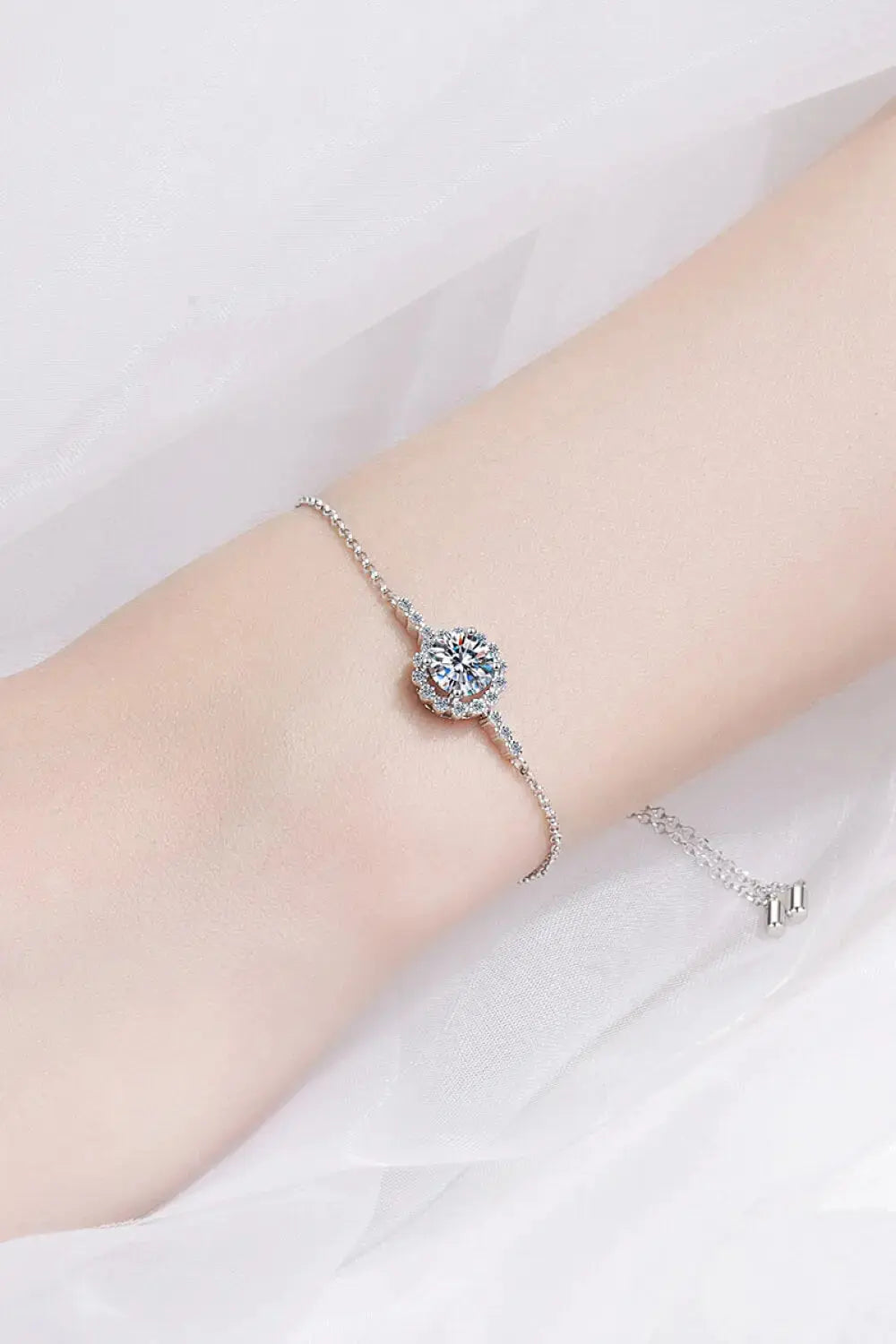 Lovcia 1 Carat Moissanite Chain Bracelet-Bracelets-Silver-One Size-Silver