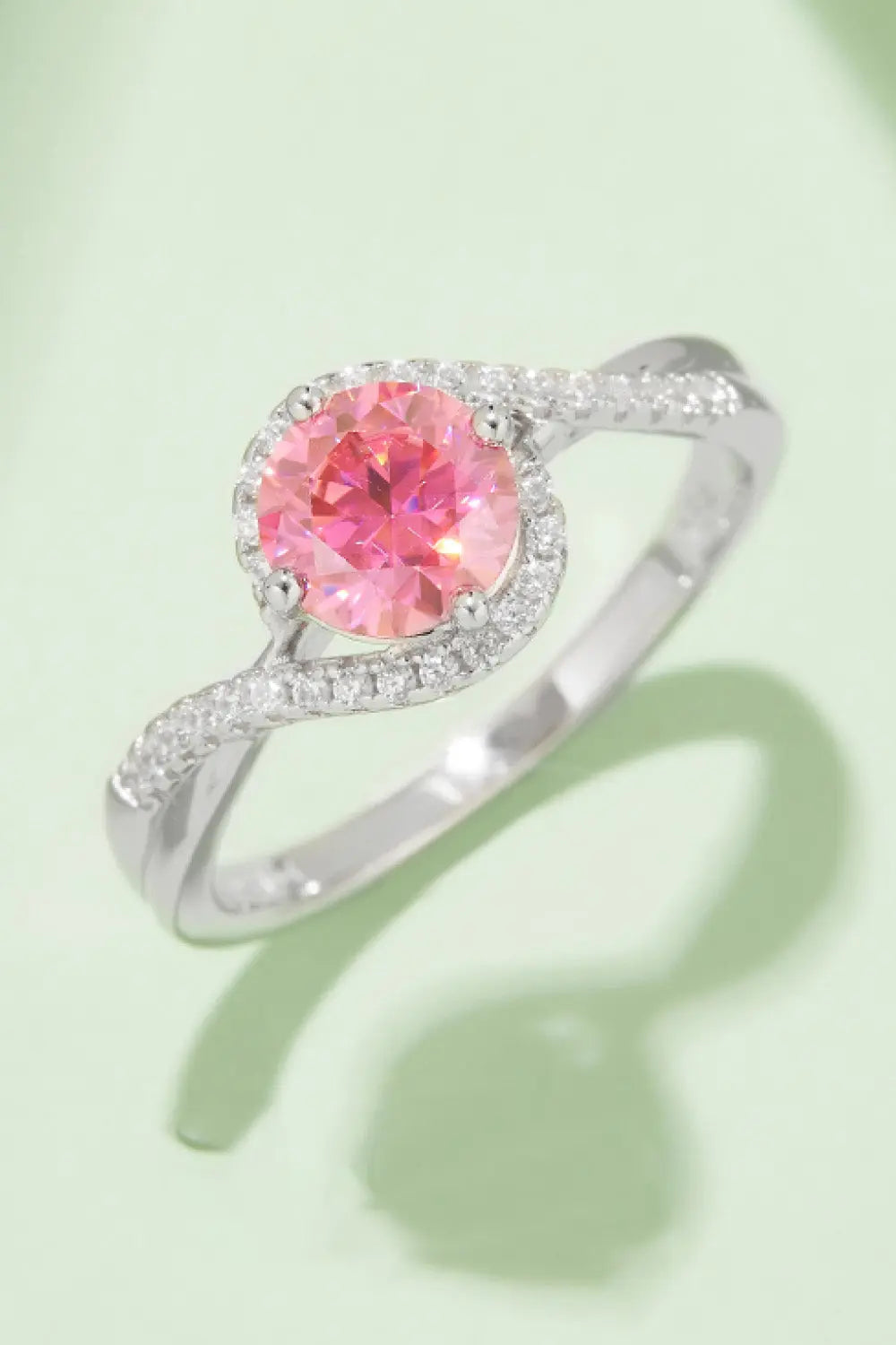 Lovcia 1 Carat Moissanite Contrast 925 Sterling Silver Ring-Rings-Deep Rose-4.5-Deep Rose