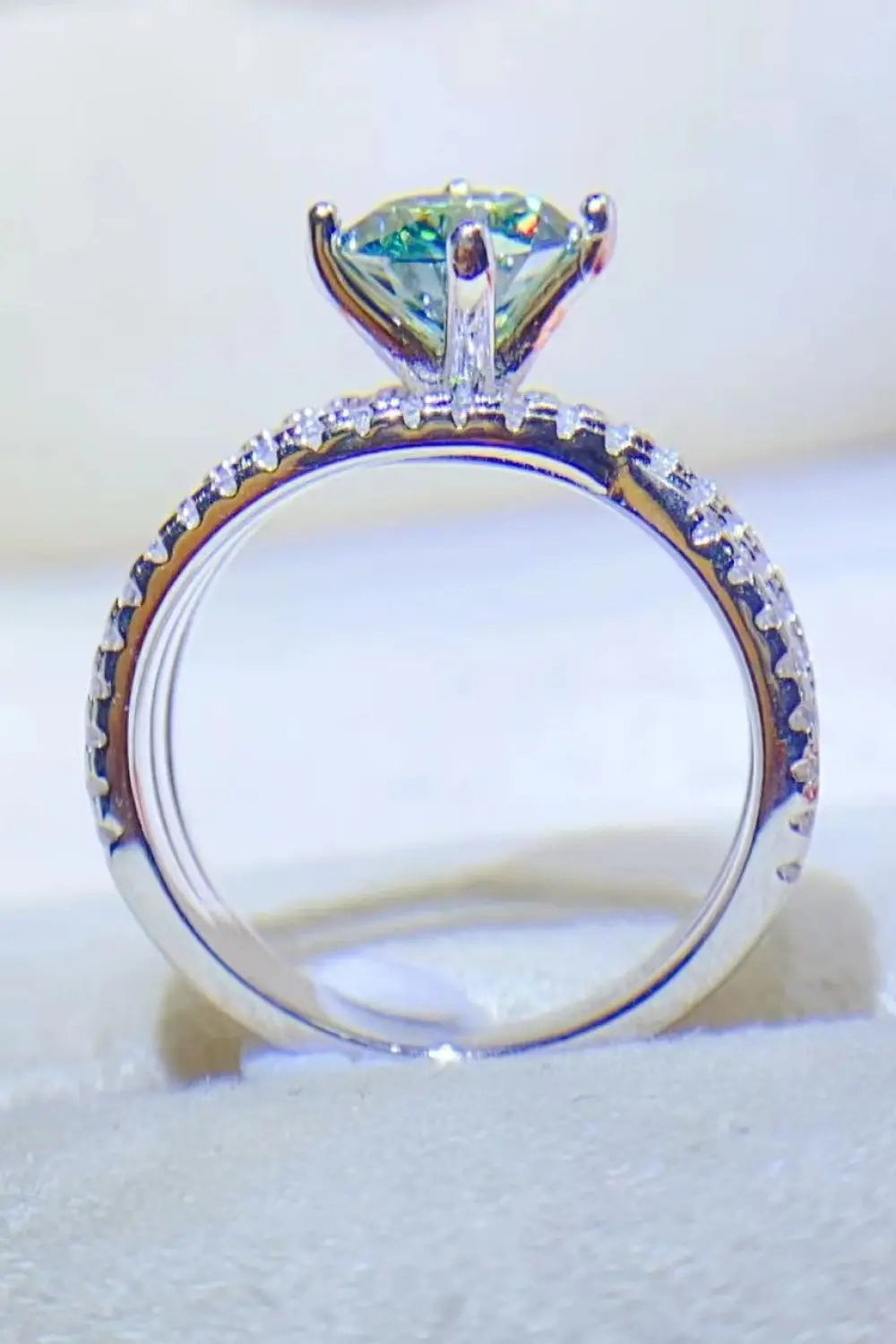 Lovcia 1 Carat Moissanite Contrast 925 Sterling Silver Ring-Rings-Light Green-4.5-Light Green