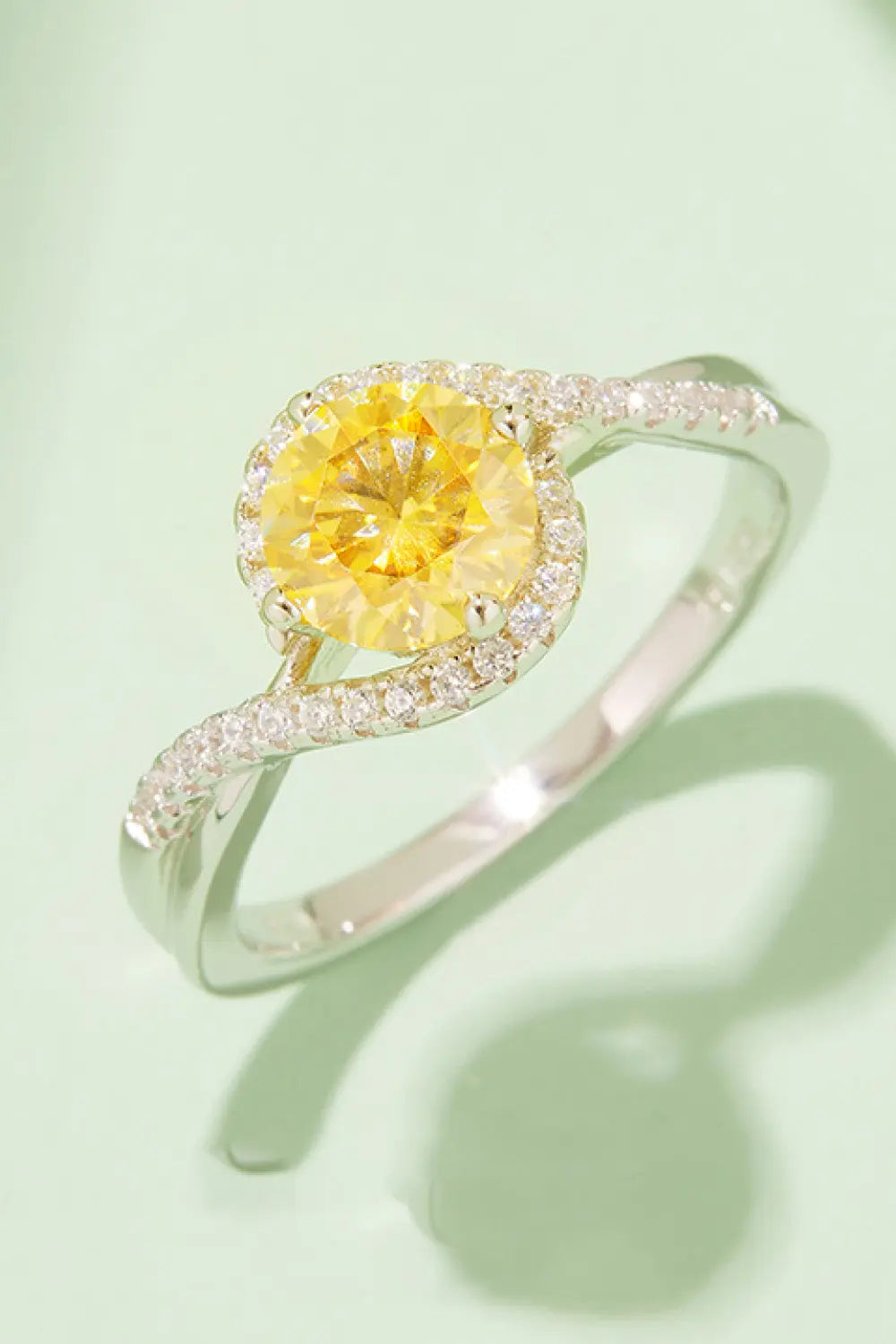 Lovcia 1 Carat Moissanite Contrast 925 Sterling Silver Ring-Rings-Mustard-4.5-Mustard