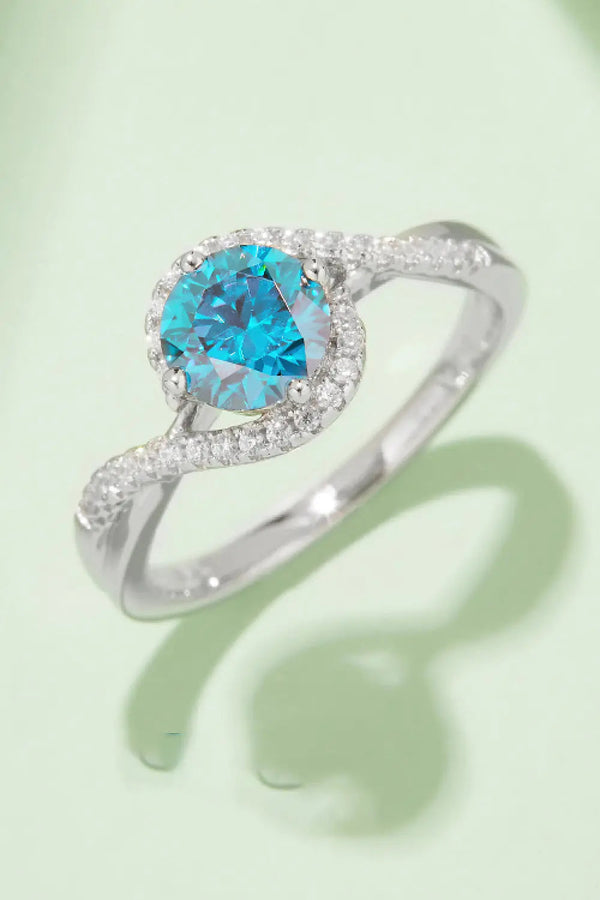 Lovcia 1 Carat Moissanite Contrast 925 Sterling Silver Ring-Rings-Sky Blue-4.5-Sky Blue
