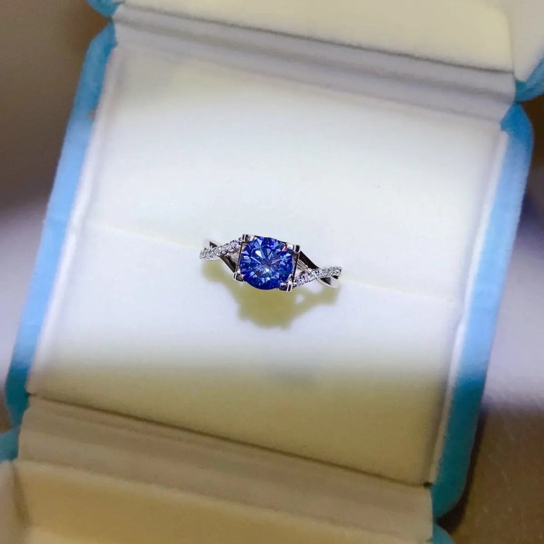 Lovcia 1 Carat Moissanite Crisscross 925 Sterling Silver Ring-Rings-Silver-4.5-Silver