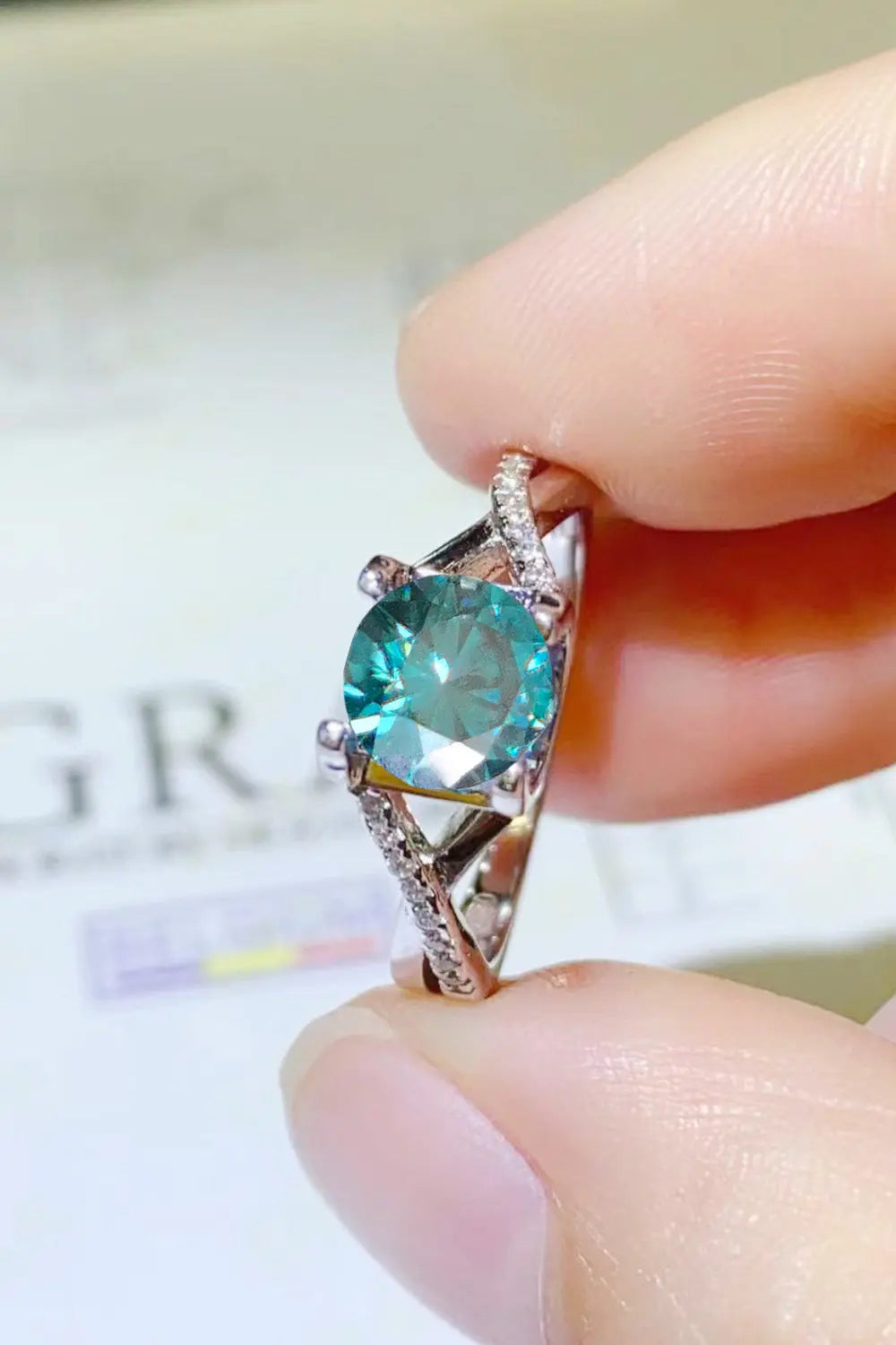 Lovcia 1 Carat Moissanite Crisscross 925 Sterling Silver Ring-Rings-Sky Blue-4.5-Sky Blue