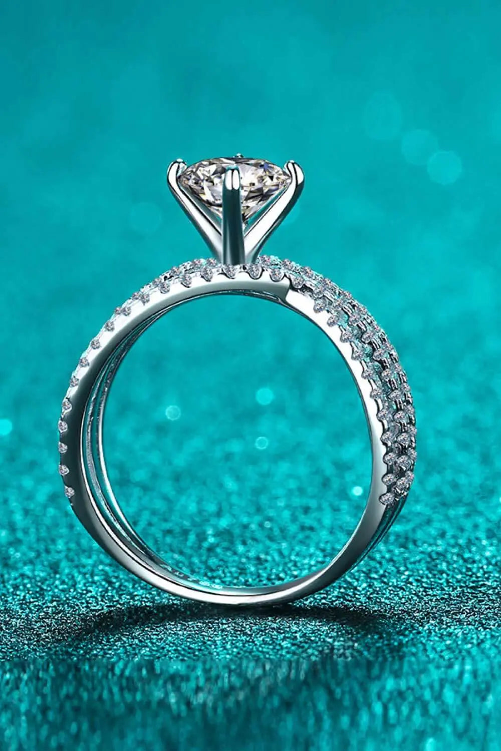 Lovcia 1 Carat Moissanite Crisscross Ring-Rings-Silver-4-Silver